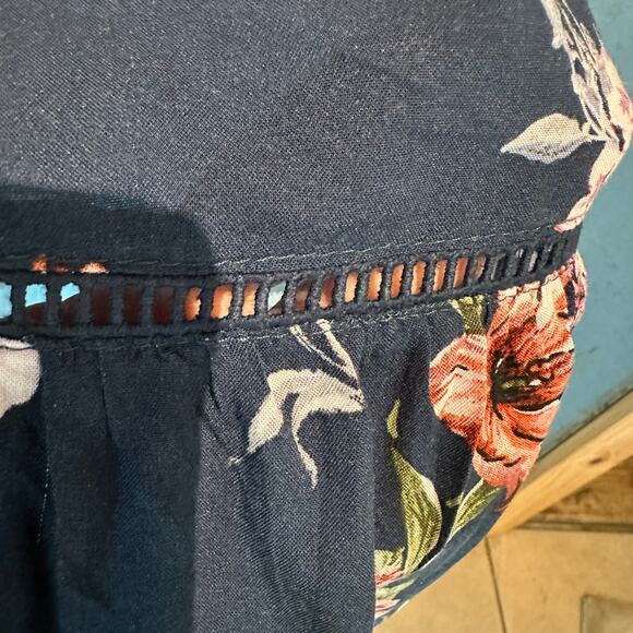 Xhiliration size small floral sundress Cutouts Pretty Cottage Boho Mini Micro - Picture 4 of 9